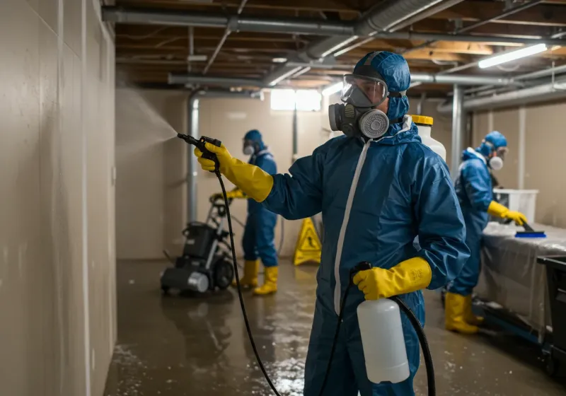 Basement Sanitization and Antimicrobial Treatment process in Spotsylvania Courthouse, VA