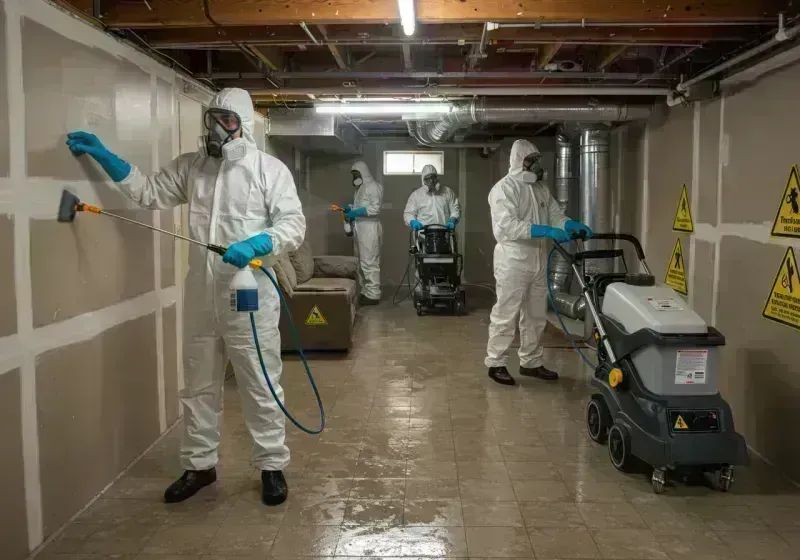 Basement Moisture Removal and Structural Drying process in Spotsylvania Courthouse, VA